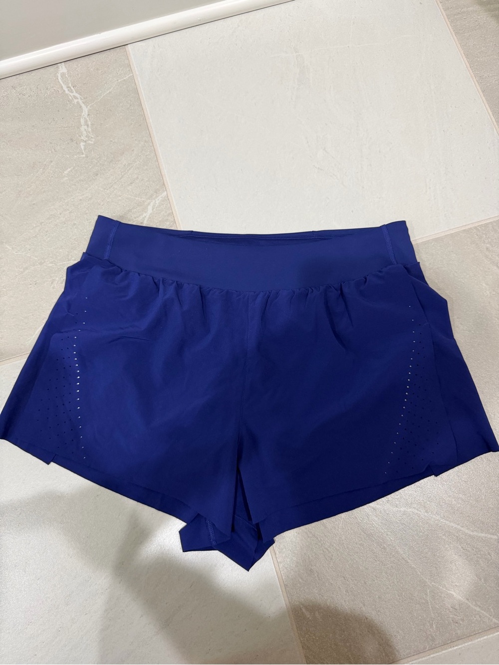 Women’s Blue Athleta Fast Route Lasercut Run Short